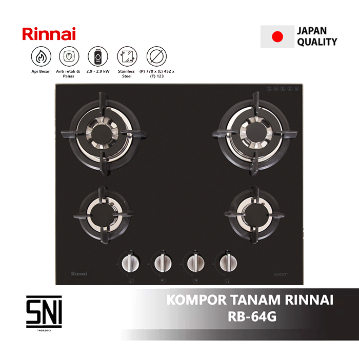 Rinnai Kompor Tanam 4 Tungku Simplicity Series - RB-64G